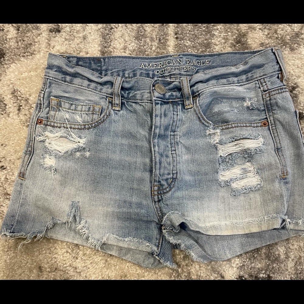 American Eagle Distressed Raw Hem Shorts